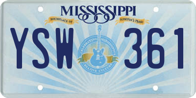MS license plate YSW361