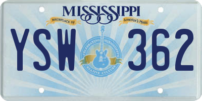 MS license plate YSW362