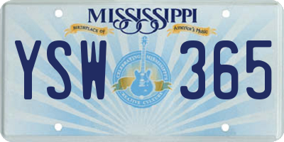 MS license plate YSW365