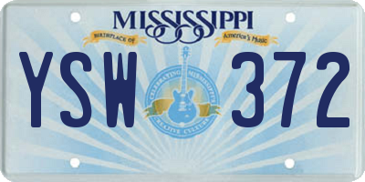 MS license plate YSW372