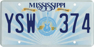 MS license plate YSW374