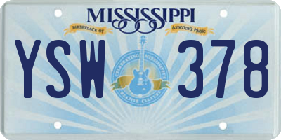 MS license plate YSW378