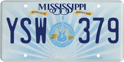 MS license plate YSW379