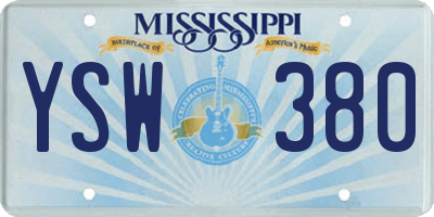 MS license plate YSW380