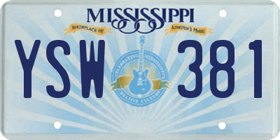 MS license plate YSW381