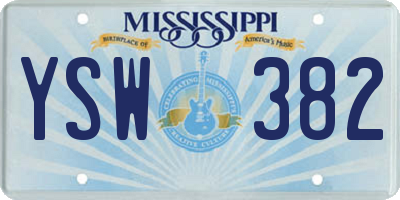 MS license plate YSW382