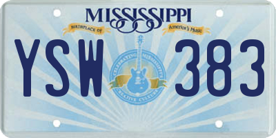 MS license plate YSW383