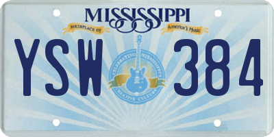 MS license plate YSW384