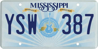 MS license plate YSW387