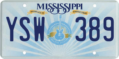 MS license plate YSW389
