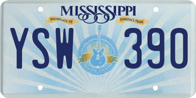 MS license plate YSW390