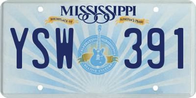 MS license plate YSW391