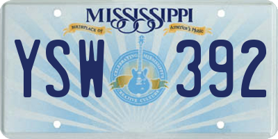 MS license plate YSW392