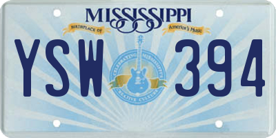 MS license plate YSW394