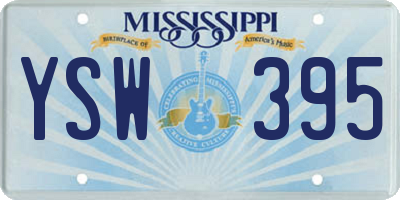 MS license plate YSW395