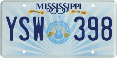 MS license plate YSW398
