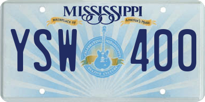 MS license plate YSW400