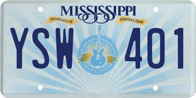 MS license plate YSW401
