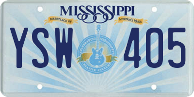 MS license plate YSW405