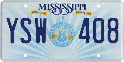 MS license plate YSW408