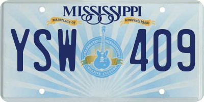 MS license plate YSW409