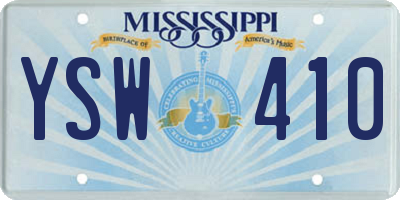 MS license plate YSW410