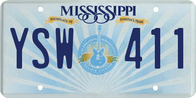 MS license plate YSW411