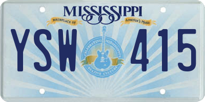 MS license plate YSW415