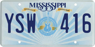 MS license plate YSW416