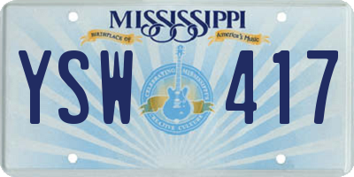 MS license plate YSW417