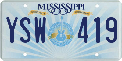 MS license plate YSW419