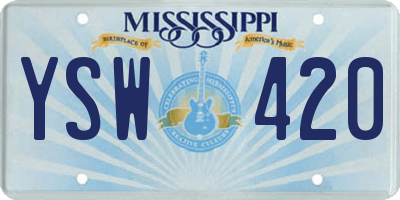 MS license plate YSW420