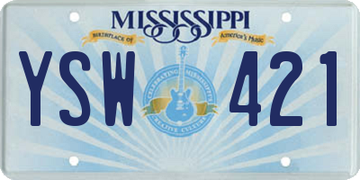 MS license plate YSW421