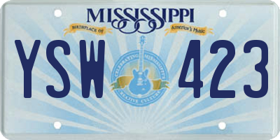 MS license plate YSW423