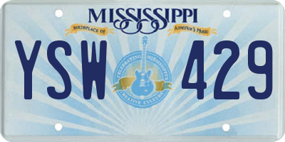 MS license plate YSW429