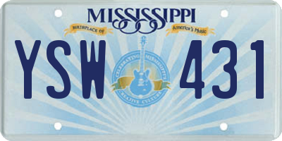 MS license plate YSW431