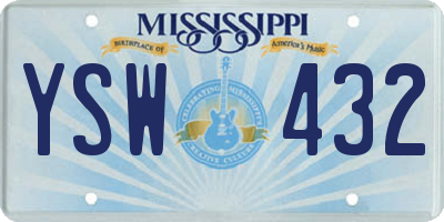 MS license plate YSW432