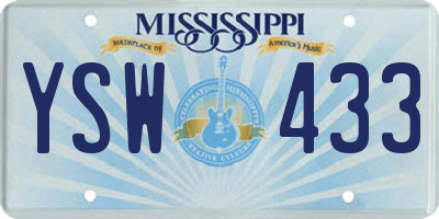 MS license plate YSW433