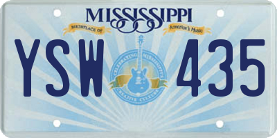 MS license plate YSW435