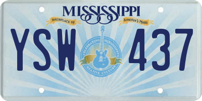 MS license plate YSW437