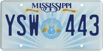 MS license plate YSW443