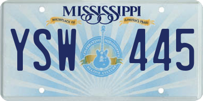 MS license plate YSW445