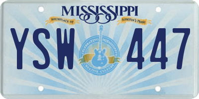 MS license plate YSW447