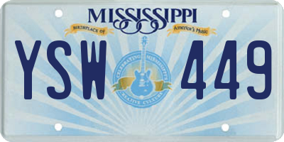 MS license plate YSW449