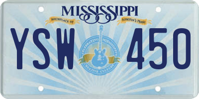 MS license plate YSW450