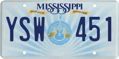 MS license plate YSW451