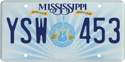 MS license plate YSW453