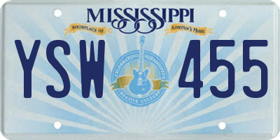 MS license plate YSW455