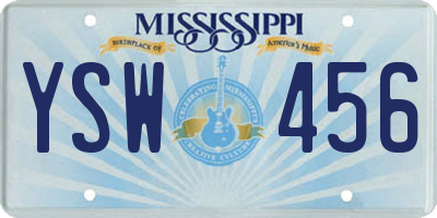 MS license plate YSW456