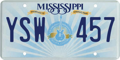 MS license plate YSW457